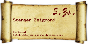 Stenger Zsigmond névjegykártya